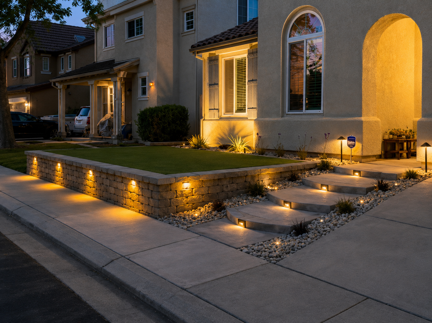 Outdoor living landscape project with patio and planting