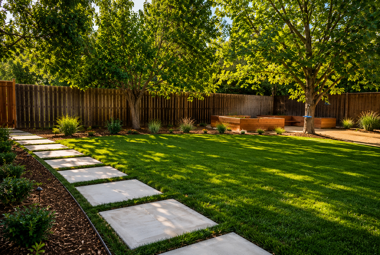 Hardscape detail for a Northern California backyard
